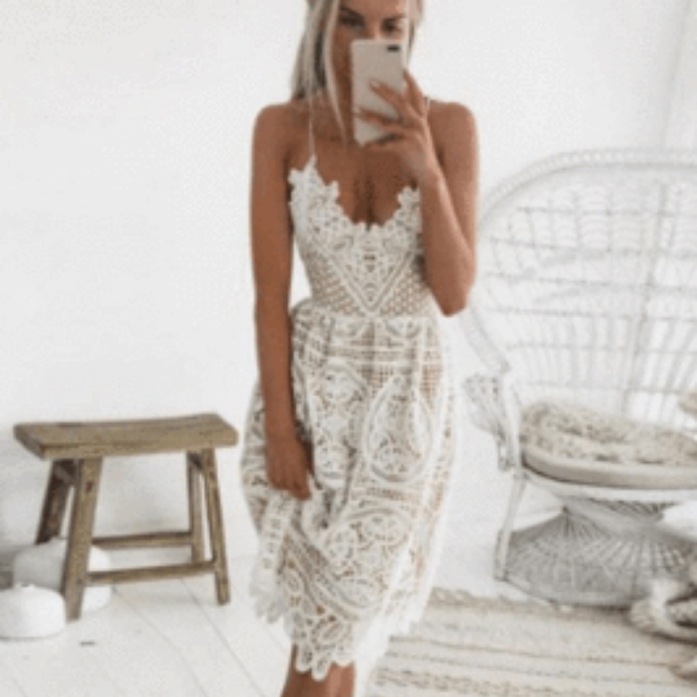 White Lace halter dress